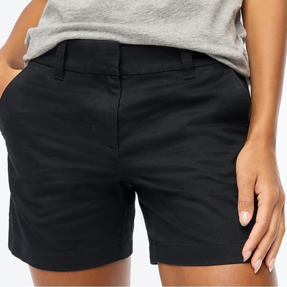 NWT J. Crew Factory 5” Classic Chino Shorts High Waist Black H1453